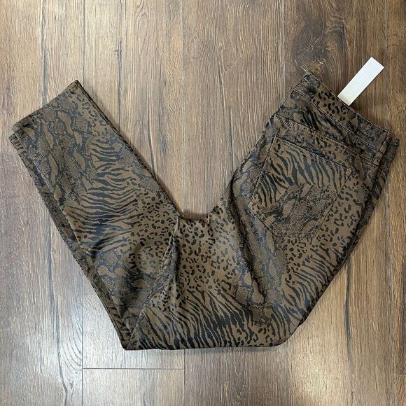 🆕 Chico’s Coated Animal-Print Jeggings SZ 2/12 - Picture 3 of 7